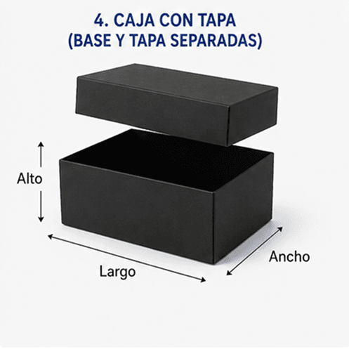 Caja de cartón con tapa y base separadas para packaging de presentación premium